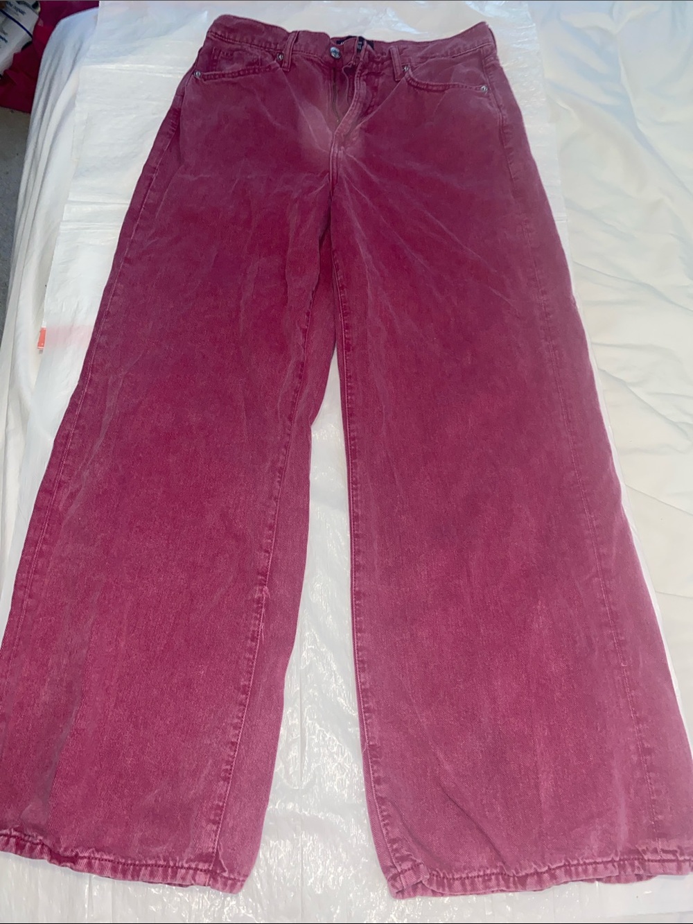 GAP Wide-Leg Jeans in Deep Berry